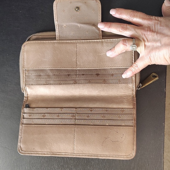 Fossil Leather Wallet Multicolor Lots of Pockets Zip Around - Picture 9 of 11